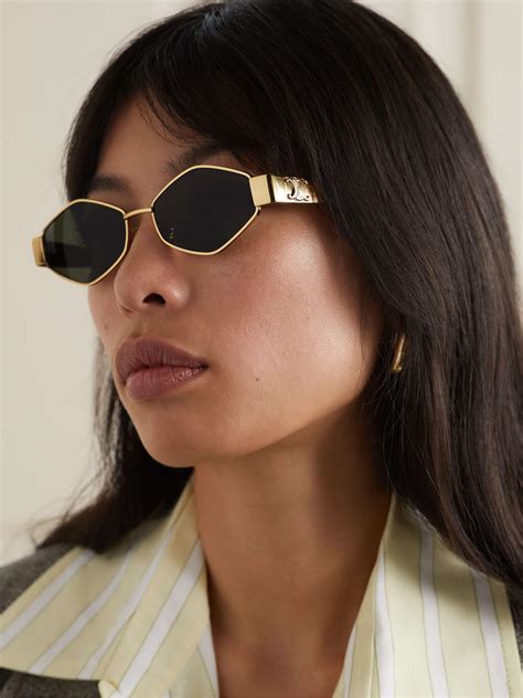 celine black and gold sunglasses|celine triomphe sunglasses black.